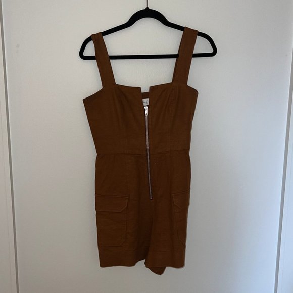 L'Academie Shauntie Romper in Brown, Size Small - Picture 6 of 7